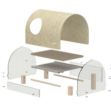 Load image into Gallery viewer, pidan Acrylic Cat Haven with Integrated Scratch Board and Felt-Covered Round Arch Roof | PD2018T2