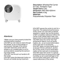 Load image into Gallery viewer, pidan Wheeled Pet Carrier-Ventilation Type